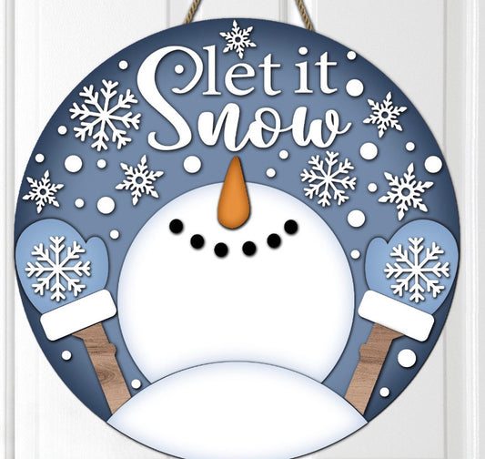 'Let It Snow' Snowman Door Sign