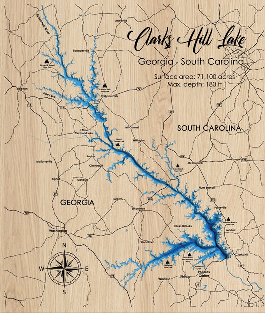 Lake Nacimiento 3D Framed Picture Map,  Wooden Engraved Map,