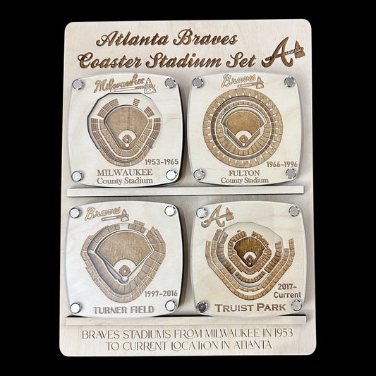 4 Pack Atlanta Braves Baseball Stadium Coasters