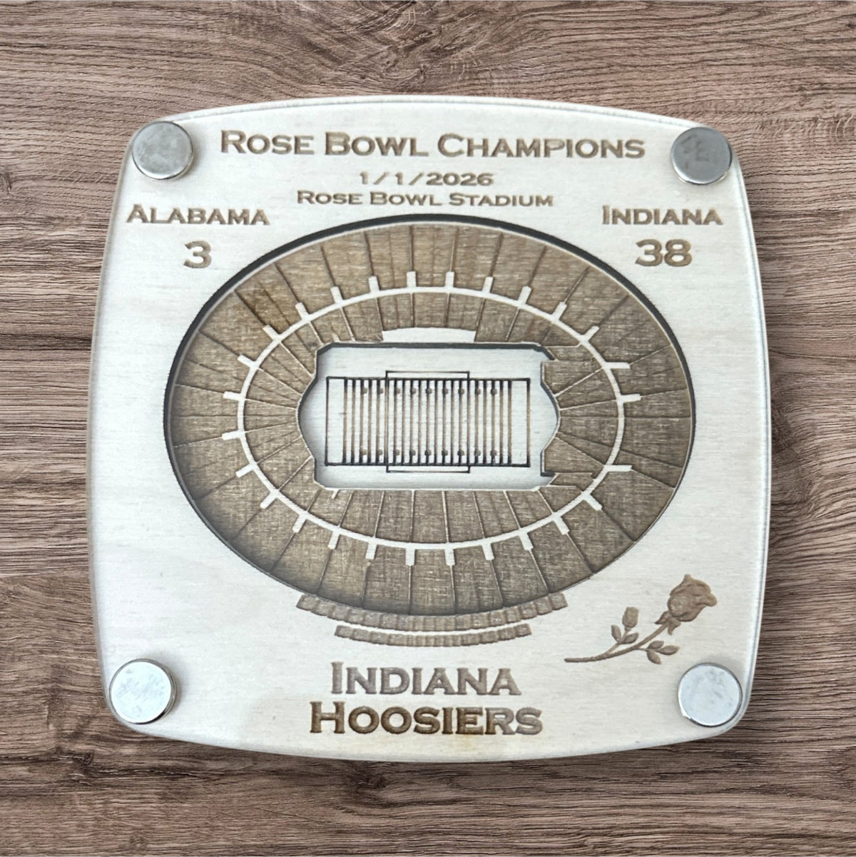 2026 1/1/2026 Rose Bowl Championship Coaster - Indiana