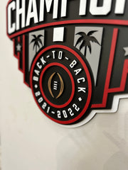 Athens GA, Back-to-Back Champions Sign - Lolly and Pops Handcrafted Gifts and Decor