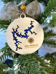 Handcrafted 3D Wooden Lake Ornament - North Carolina - Lolly and Pops Handcrafted Gifts and Decor