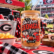 She's From Georgia, I Can Tell – 16 oz Glass Tumbler with Bamboo Lid & Straw