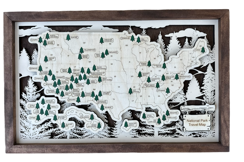 National Park Travel Map Family Memories Bucket list - Lolly and Pops Handcrafted Gifts and Decor