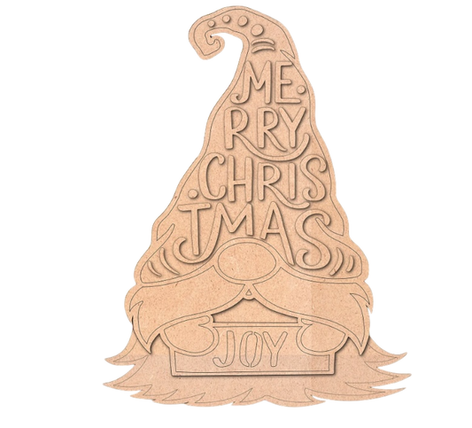 Unpainted 'Merry Christmas' Gnome Kit