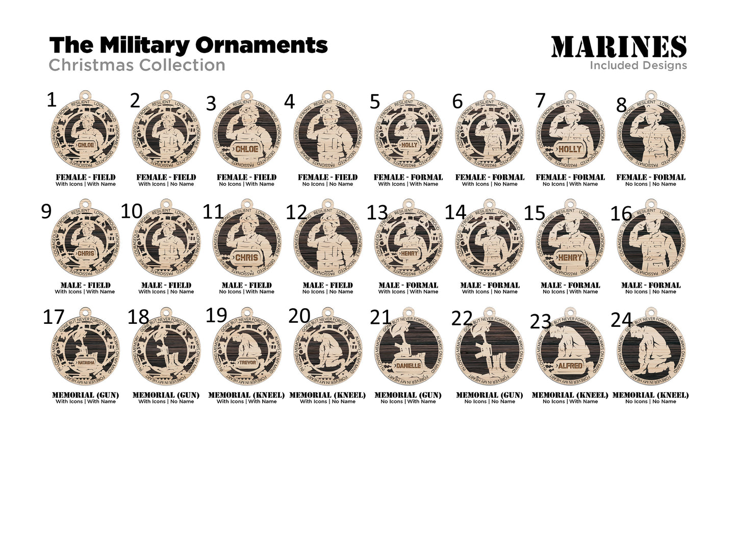 Marines Ornament Military Ornament Christmas Veteran Marines Christmas Ornament