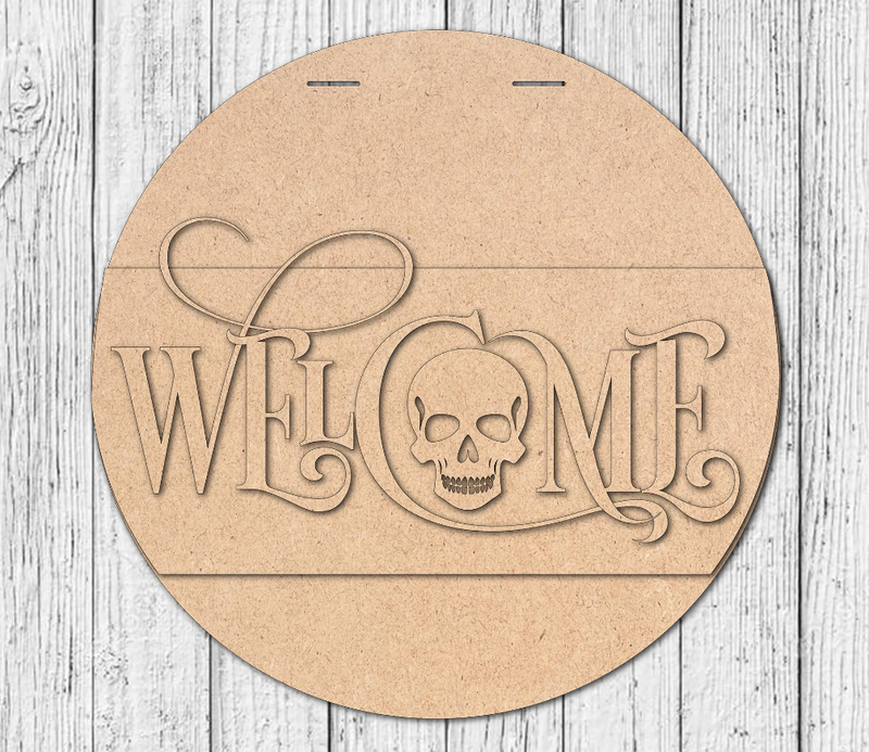 Welcome Skull - DIY Unfinished Kit - Lolly and Pops Handcrafted Gifts and Decor