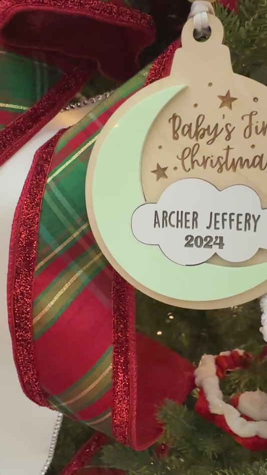 Baby’s First Christmas | Christmas Gift | Custom Ornament | First Christmas | Baby | 1st Christmas | Christmas Decor | Family Ornament