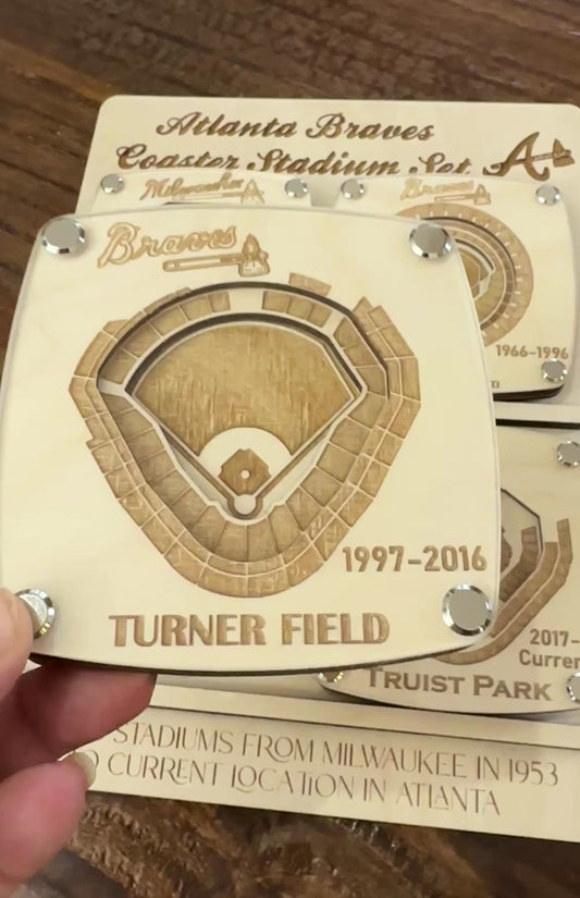 4 Pack Atlanta Braves Baseball Stadium Coasters