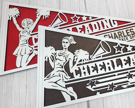 Cheerleading Custom Pennant Cheerleading Senior Gift Pennant Cheerleading Trophy Personalized Pennant Cheerleading Award