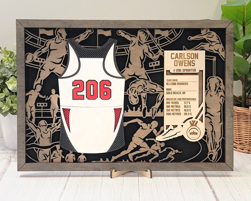 Track Custom Jersey Senior Gift Track Trophy Personalized Track Award - Lolly and Pops Handcrafted Gifts and Decor