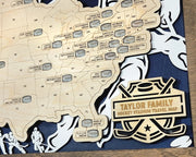 3D Hockey Stadium Travel Map Family Memories Stadium Tracker - Lolly and Pops Handcrafted Gifts and Decor